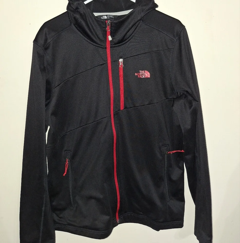 The North Face Black Jacket with Red Accents - Picture 1 of 5